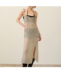 PORTERNA（ポルテナ）の「STRAP SLIT DRESS-BEIGE（ワンピース）」