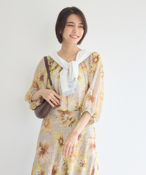 KATHARINE ROSS(キャサリンロス)の「チェスフラワープリントブラウス(シャツ/ブラウス・レディース・イエロー/ブラック・FREE)」の2枚目の写真