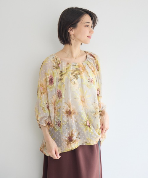 KATHARINE ROSS(キャサリンロス)の「チェスフラワープリントブラウス(シャツ/ブラウス・レディース・イエロー/ブラック・FREE)」の3枚目の写真