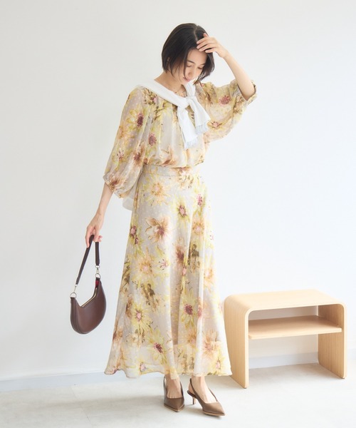 KATHARINE ROSS(キャサリンロス)の「チェスフラワープリントブラウス(シャツ/ブラウス・レディース・イエロー/ブラック・FREE)」の14枚目の写真
