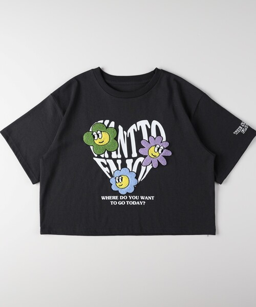 HONEYSUCKLE ROSE(ハニーサックルローズ)の「フラワー刺繍Tシャツ(Tシャツ/カットソー・レディース・ライトグレー/ダークグレー/オフホワイト・04/05)」の3枚目の写真