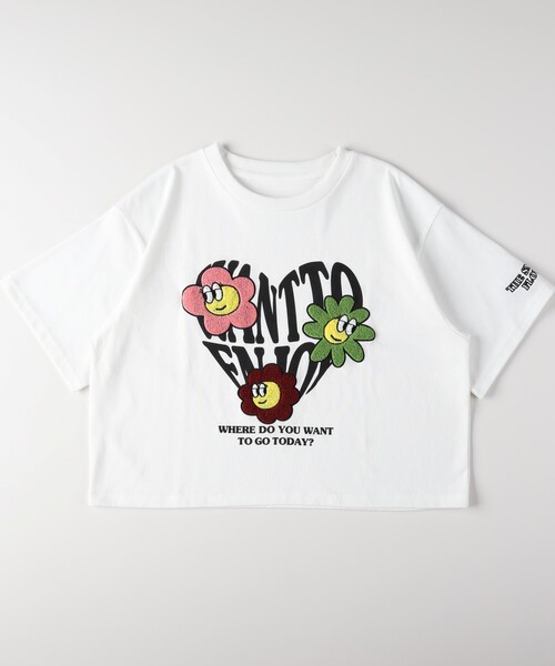 HONEYSUCKLE ROSE(ハニーサックルローズ)の「フラワー刺繍Tシャツ(Tシャツ/カットソー・レディース・ライトグレー/ダークグレー/オフホワイト・04/05)」の9枚目の写真