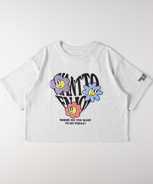 HONEYSUCKLE ROSE(ハニーサックルローズ)の「フラワー刺繍Tシャツ(Tシャツ/カットソー・レディース・ライトグレー/ダークグレー/オフホワイト・04/05)」の11枚目の写真