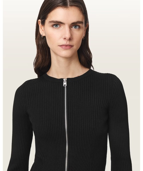 ALLSAINTS(オールセインツ)の「CRUZ DUAL ZIP RIBBED CARDIGAN | CRUZ DUAL ジップ リブ カーディガン(カーディガン/ボレロ・レディース・ブラック・XS/S/M)」の2枚目の写真