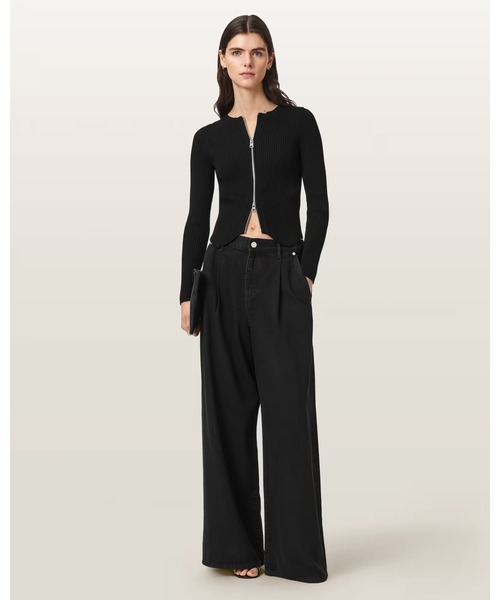 ALLSAINTS(オールセインツ)の「CRUZ DUAL ZIP RIBBED CARDIGAN | CRUZ DUAL ジップ リブ カーディガン(カーディガン/ボレロ・レディース・ブラック・XS/S/M)」の3枚目の写真