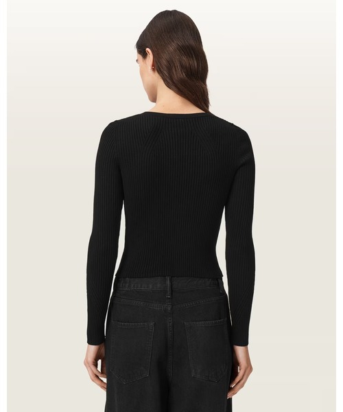 ALLSAINTS(オールセインツ)の「CRUZ DUAL ZIP RIBBED CARDIGAN | CRUZ DUAL ジップ リブ カーディガン(カーディガン/ボレロ・レディース・ブラック・XS/S/M)」の6枚目の写真
