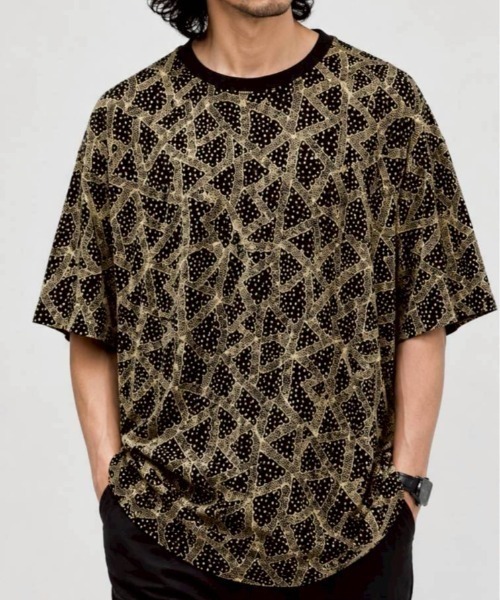 KAMINARI_TOKIO(カミナリトキオ)の「幾何柄ビジューTシャツ(Tシャツ/カットソー・レディース・シルバー/ブラウン/ゴールド・FREE)」の14枚目の写真