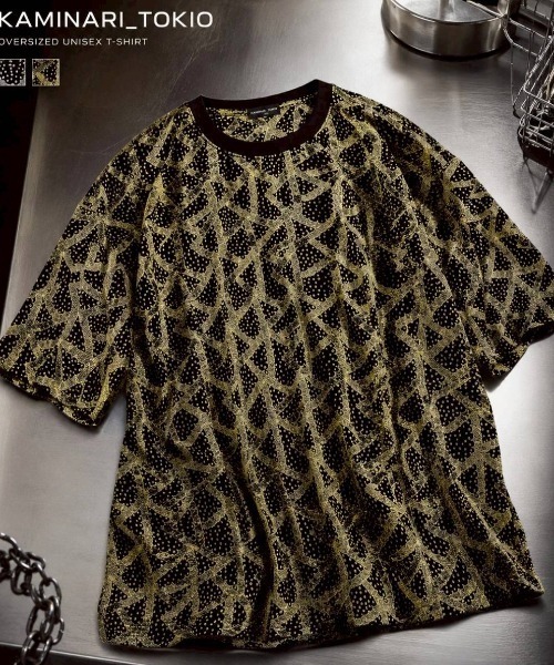 KAMINARI_TOKIO(カミナリトキオ)の「幾何柄ビジューTシャツ(Tシャツ/カットソー・レディース・シルバー/ブラウン/ゴールド・FREE)」の18枚目の写真