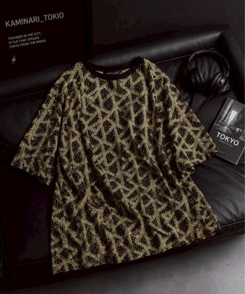 KAMINARI_TOKIO(カミナリトキオ)の「幾何柄ビジューTシャツ(Tシャツ/カットソー・レディース・シルバー/ブラウン/ゴールド・FREE)」の20枚目の写真