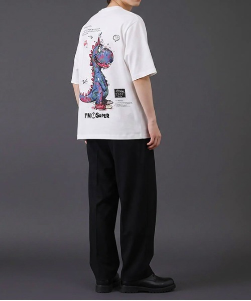 revertical(リバーティカル)の「ダイナソー キャラクター アートグラフィック バックプリント 半袖Tシャツ(Tシャツ/カットソー・メンズ・ホワイト/ブラック・LARGE/MEDIUM)」の4枚目の写真