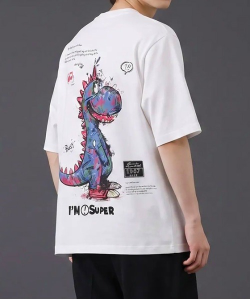 revertical(リバーティカル)の「ダイナソー キャラクター アートグラフィック バックプリント 半袖Tシャツ(Tシャツ/カットソー・メンズ・ホワイト/ブラック・LARGE/MEDIUM)」の12枚目の写真