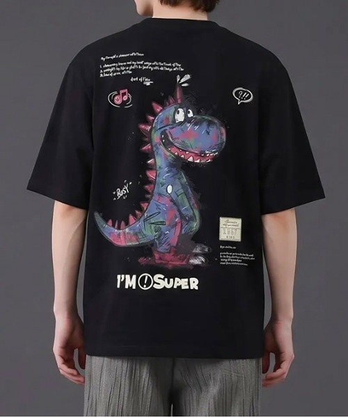 revertical(リバーティカル)の「ダイナソー キャラクター アートグラフィック バックプリント 半袖Tシャツ(Tシャツ/カットソー・メンズ・ホワイト/ブラック・LARGE/MEDIUM)」の7枚目の写真