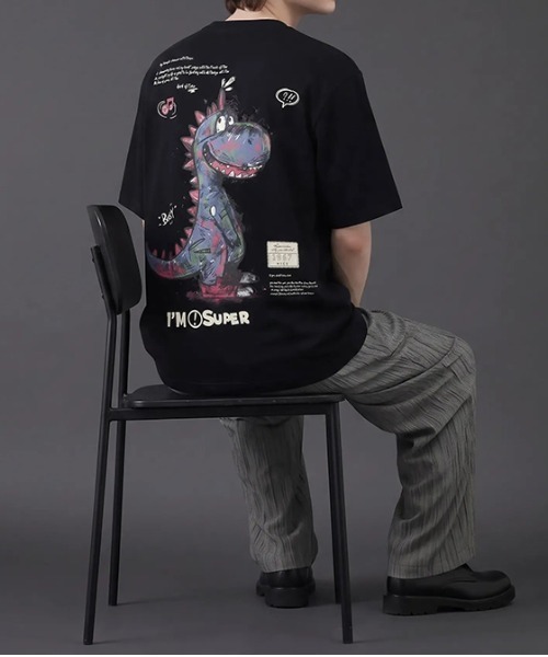 revertical(リバーティカル)の「ダイナソー キャラクター アートグラフィック バックプリント 半袖Tシャツ(Tシャツ/カットソー・メンズ・ホワイト/ブラック・LARGE/MEDIUM)」の11枚目の写真