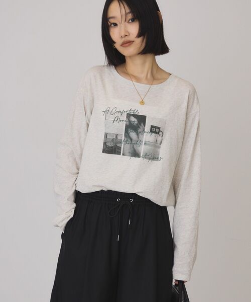 AMERICAN HOLIC(アメリカンホリック)の「シアープリントロンT(Tシャツ/カットソー・レディース・ネイビー/オフホワイト/ホワイト系その他・FREE)」の7枚目の写真