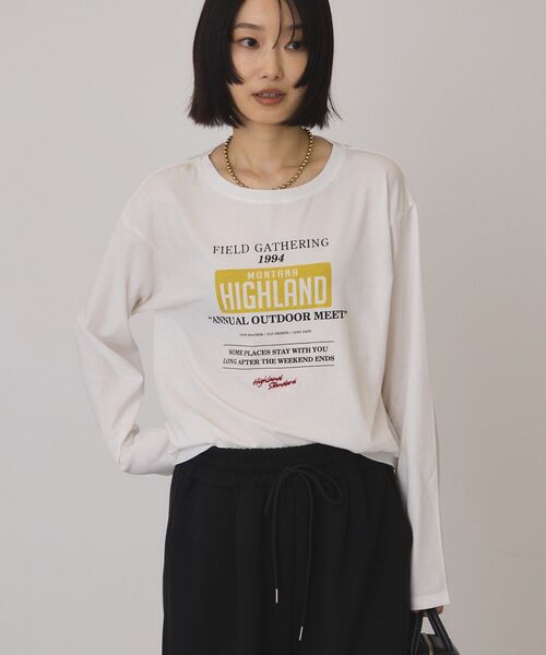 AMERICAN HOLIC(アメリカンホリック)の「シアープリントロンT(Tシャツ/カットソー・レディース・ネイビー/オフホワイト/ホワイト系その他・FREE)」の12枚目の写真