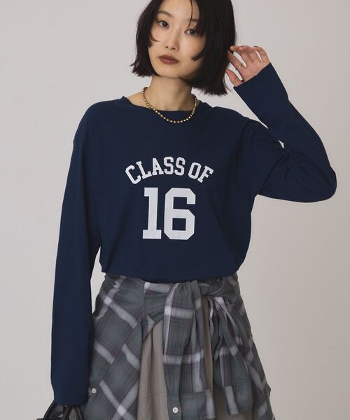 AMERICAN HOLIC(アメリカンホリック)の「シアープリントロンT(Tシャツ/カットソー・レディース・ネイビー/オフホワイト/ホワイト系その他・FREE)」の17枚目の写真