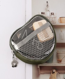 Pochi Pouch（ポチポーチ）の「Pochi Pouch/【選べる2タイプ】クリア×メッシュ コスメポーチ / フラワーチャーム付き クリアポーチ（ポーチ）」