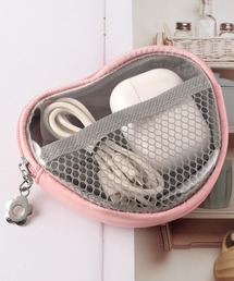Pochi Pouch（ポチポーチ）の「Pochi Pouch/【選べる2タイプ】クリア×メッシュ コスメポーチ / フラワーチャーム付き クリアポーチ（ポーチ）」