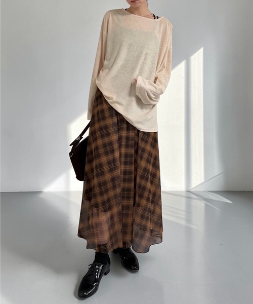 THE SOIS（ソア）の「パイルロングスリーブTシャツ（Tシャツ/カットソー・レディース・ブラウン/チャコール/キナリ・FREE）」の4枚目の写真