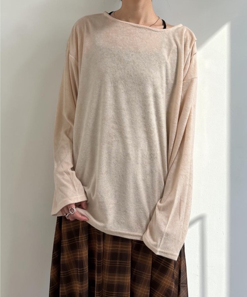 THE SOIS（ソア）の「パイルロングスリーブTシャツ（Tシャツ/カットソー・レディース・ブラウン/チャコール/キナリ・FREE）」の10枚目の写真