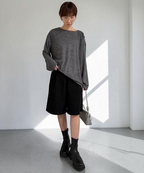 THE SOIS（ソア）の「パイルロングスリーブTシャツ（Tシャツ/カットソー・レディース・ブラウン/チャコール/キナリ・FREE）」の22枚目の写真