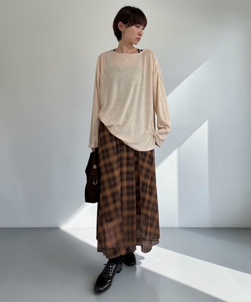 THE SOIS（ソア）の「パイルロングスリーブTシャツ（Tシャツ/カットソー・レディース・ブラウン/チャコール/キナリ・FREE）」の16枚目の写真