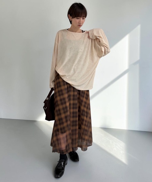 THE SOIS（ソア）の「パイルロングスリーブTシャツ（Tシャツ/カットソー・レディース・ブラウン/チャコール/キナリ・FREE）」の17枚目の写真