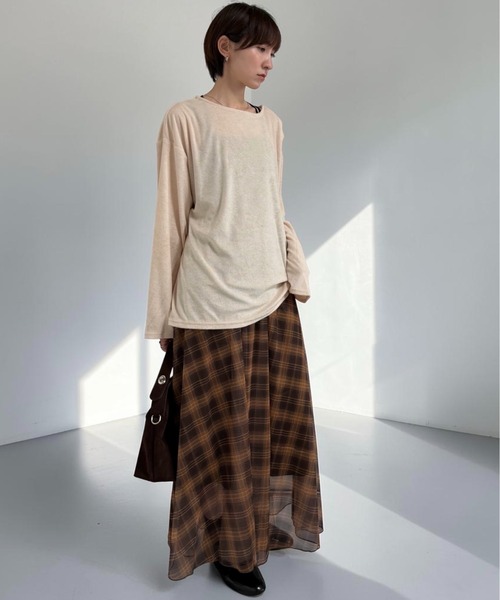 THE SOIS（ソア）の「パイルロングスリーブTシャツ（Tシャツ/カットソー・レディース・ブラウン/チャコール/キナリ・FREE）」の20枚目の写真