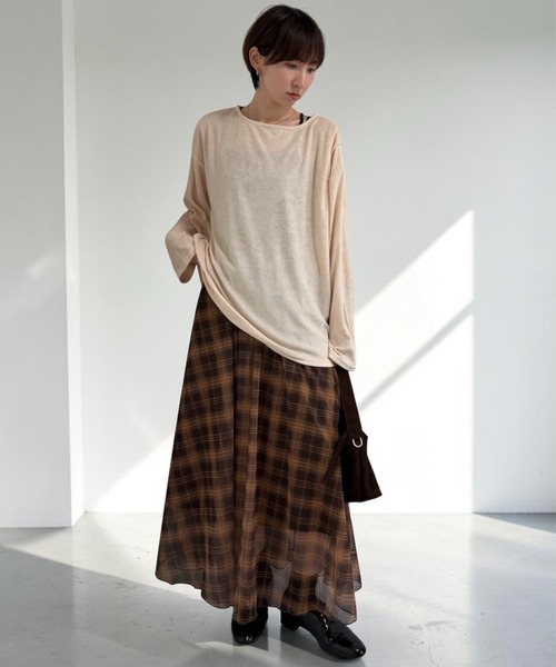 THE SOIS（ソア）の「パイルロングスリーブTシャツ（Tシャツ/カットソー・レディース・ブラウン/チャコール/キナリ・FREE）」の18枚目の写真