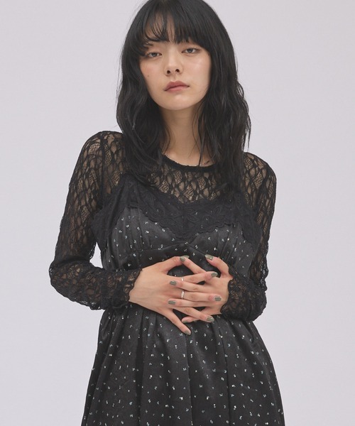 archives(アルシーヴ)の「花柄イレヘムミディキャミワンピース(ワンピース・レディース・ブラウン/ブラック・MEDIUM)」の19枚目の写真