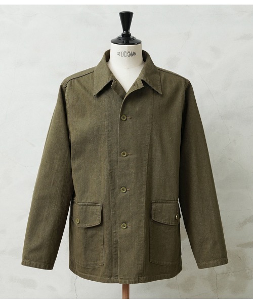 WAIPER.inc(ワイパーインク)の「WAIPER.inc 米軍 ヴィンテージ グリーンデニム M-41 カバーオールジャケット バイオウォッシュ MADE OF “KAIHARA DENIM”【WP1158】(カバーオール・メンズ・グリーン・S/XXL/XL/L/M)」の1枚目の写真