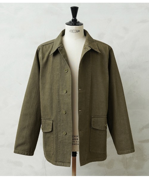 WAIPER.inc(ワイパーインク)の「WAIPER.inc 米軍 ヴィンテージ グリーンデニム M-41 カバーオールジャケット バイオウォッシュ MADE OF “KAIHARA DENIM”【WP1158】(カバーオール・メンズ・グリーン・S/XXL/XL/L/M)」の13枚目の写真