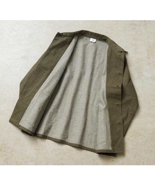 WAIPER.inc(ワイパーインク)の「WAIPER.inc 米軍 ヴィンテージ グリーンデニム M-41 カバーオールジャケット バイオウォッシュ MADE OF “KAIHARA DENIM”【WP1158】(カバーオール・メンズ・グリーン・S/XXL/XL/L/M)」の16枚目の写真