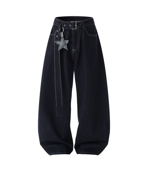 HOOK(フック)の「HOOK スターチャーム付きワイドカーブデニムパンツ(デニムパンツ・メンズ・ネイビー・S/M/L)」の14枚目の写真