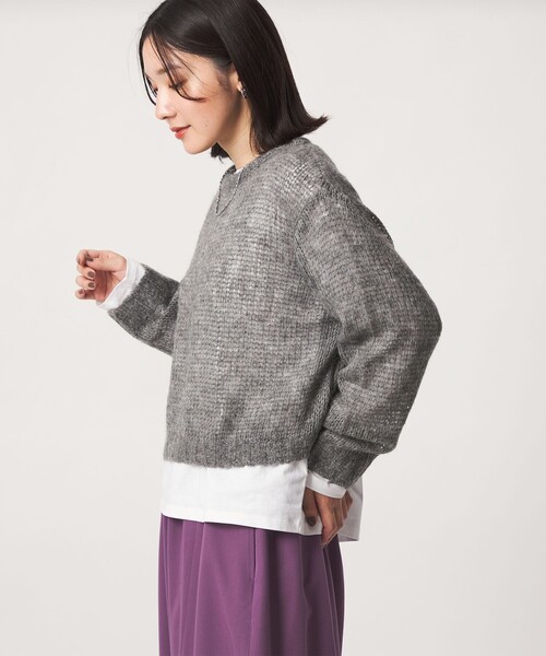 green label relaxing(グリーンレーベルリラクシング)の「【WEB限定】<at ease> ニット × Tシャツ セット(ニット/セーター・レディース・グレー/ピンク/コバルトブルー・FREE)」の5枚目の写真