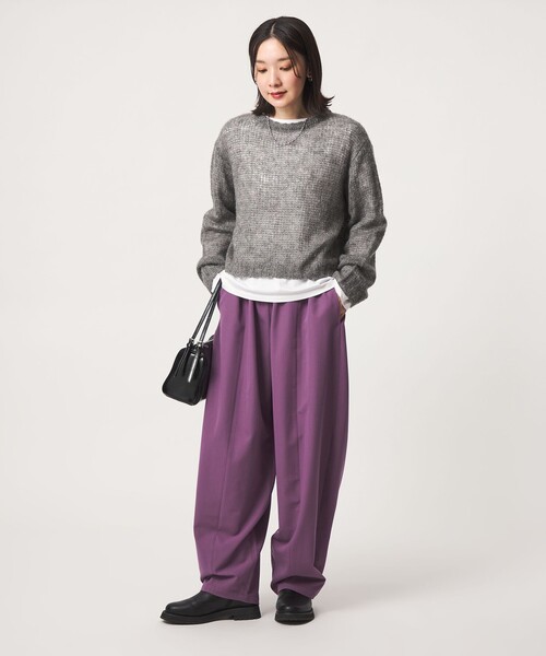 green label relaxing(グリーンレーベルリラクシング)の「【WEB限定】<at ease> ニット × Tシャツ セット(ニット/セーター・レディース・グレー/ピンク/コバルトブルー・FREE)」の6枚目の写真