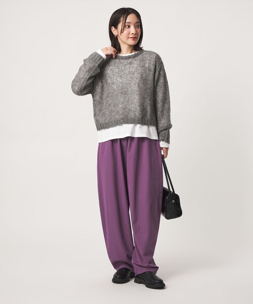 green label relaxing(グリーンレーベルリラクシング)の「【WEB限定】<at ease> ニット × Tシャツ セット(ニット/セーター・レディース・グレー/ピンク/コバルトブルー・FREE)」の7枚目の写真