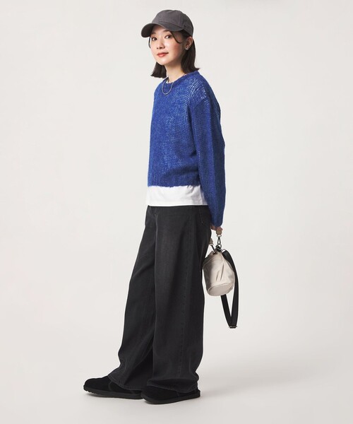green label relaxing(グリーンレーベルリラクシング)の「【WEB限定】<at ease> ニット × Tシャツ セット(ニット/セーター・レディース・グレー/ピンク/コバルトブルー・FREE)」の9枚目の写真