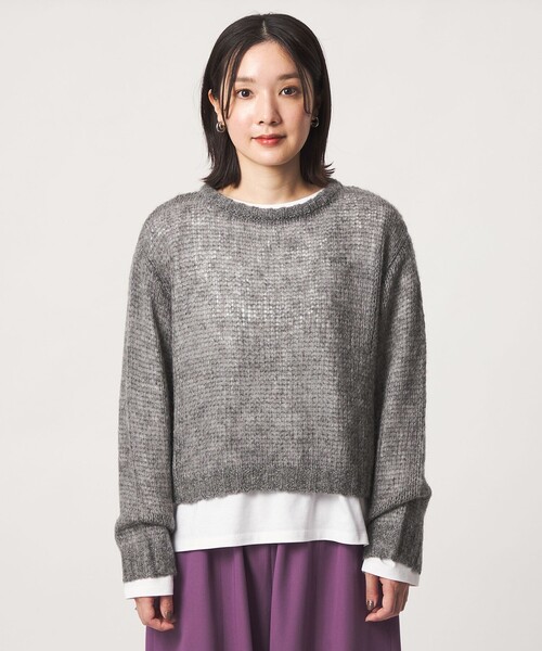 green label relaxing(グリーンレーベルリラクシング)の「【WEB限定】<at ease> ニット × Tシャツ セット(ニット/セーター・レディース・グレー/ピンク/コバルトブルー・FREE)」の10枚目の写真