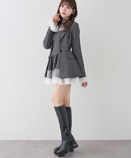 Belle Charme（ベルシャルム）の「【Belle Charme】Lace Frill Cami Onepiece（ワンピース・レディース・ベージュ/グレー/ブラック・FREE）」の14枚目の写真
