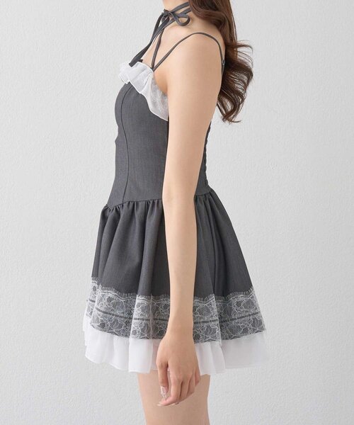Belle Charme（ベルシャルム）の「【Belle Charme】Lace Frill Cami Onepiece（ワンピース・レディース・ベージュ/グレー/ブラック・FREE）」の16枚目の写真