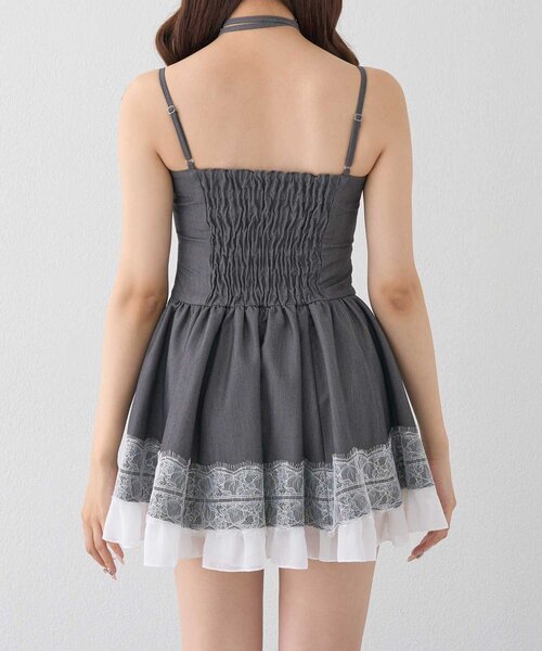 Belle Charme（ベルシャルム）の「【Belle Charme】Lace Frill Cami Onepiece（ワンピース・レディース・ベージュ/グレー/ブラック・FREE）」の17枚目の写真
