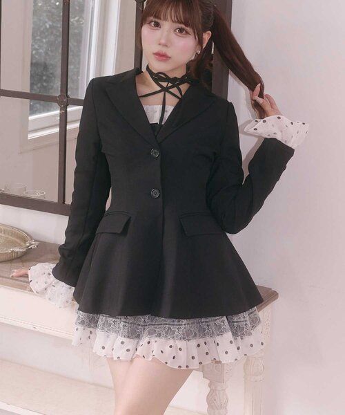 Belle Charme（ベルシャルム）の「【Belle Charme】Lace Frill Cami Onepiece（ワンピース・レディース・ベージュ/グレー/ブラック・FREE）」の9枚目の写真