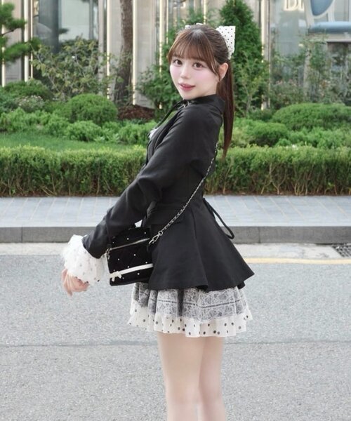 Belle Charme（ベルシャルム）の「【Belle Charme】Lace Frill Cami Onepiece（ワンピース・レディース・ベージュ/グレー/ブラック・FREE）」の10枚目の写真