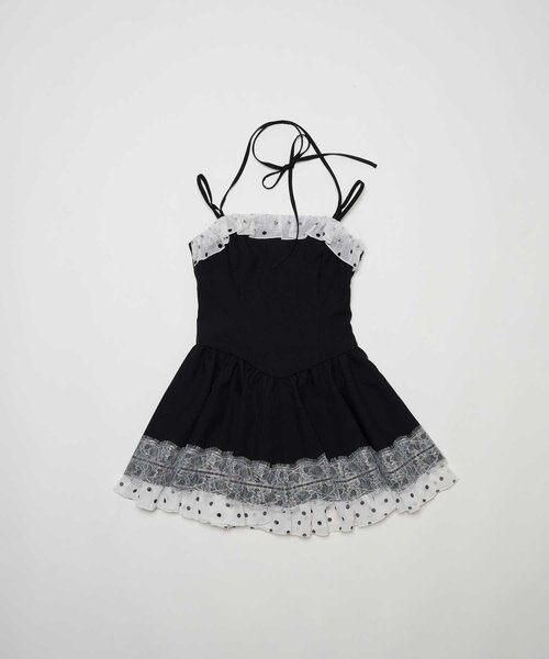 Belle Charme（ベルシャルム）の「【Belle Charme】Lace Frill Cami Onepiece（ワンピース・レディース・ベージュ/グレー/ブラック・FREE）」の13枚目の写真