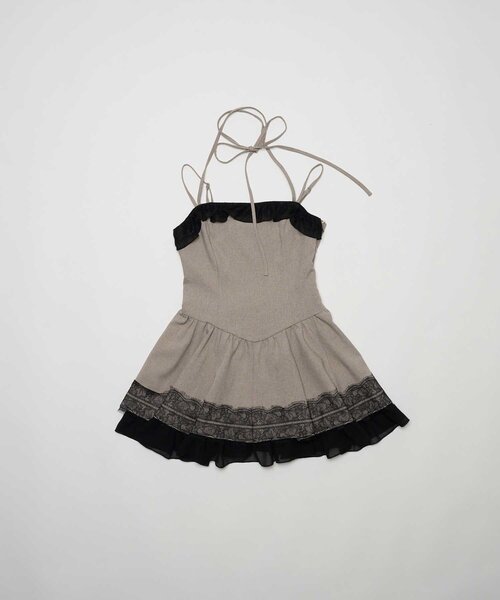 Belle Charme（ベルシャルム）の「【Belle Charme】Lace Frill Cami Onepiece（ワンピース・レディース・ベージュ/グレー/ブラック・FREE）」の22枚目の写真