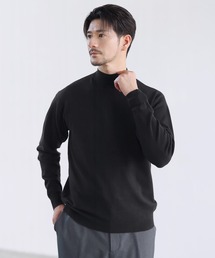 カシミヤ混ハイゲージモックネックニット