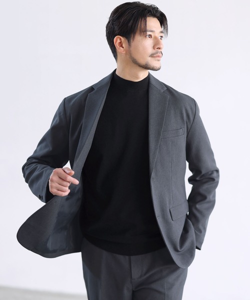 SPU（スプ）の「カシミヤ混ハイゲージモックネックニット（ニット/セーター・メンズ・ネイビー/ブラック/チャコール/オフホワイト・XL/L/M/S）」の14枚目の写真