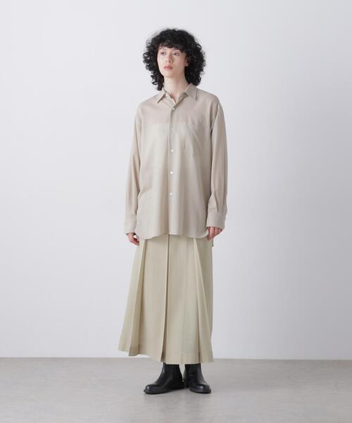 YLEVE(イレーヴ)の「YLEVE / 2/72 SUPER 100’s WOOL HIGH-TWIST VOILE SKIRT(スカート・レディース・ブラウン系その他2/ベージュ・1/0)」の15枚目の写真