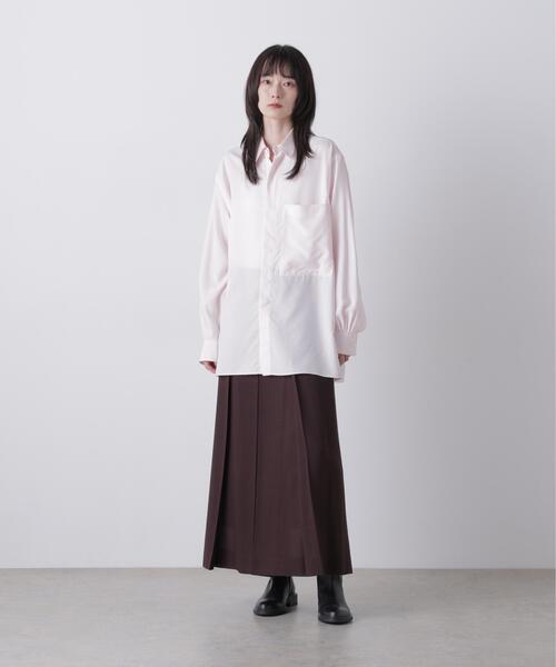 YLEVE(イレーヴ)の「YLEVE / 2/72 SUPER 100’s WOOL HIGH-TWIST VOILE SKIRT(スカート・レディース・ブラウン系その他2/ベージュ・1/0)」の6枚目の写真